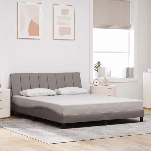 Giroletto senza Materasso-Struttura Letto Hanko Tortora 160x200 cm in Tessuto 780215