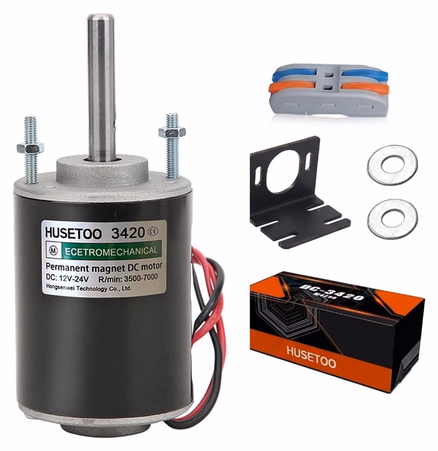 Motore a corrente continua, 12/24 V, 30 W, albero da 43 mm, 3500/7000 giri/min
