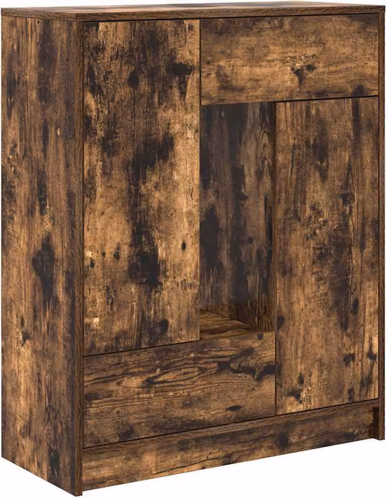 Credenza con Cassetti e Ante Rovere Fumo 73x31x90 cm