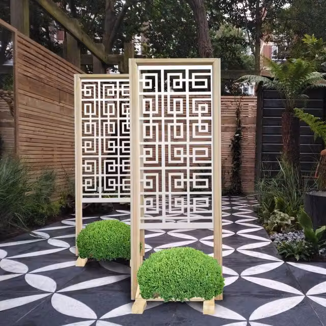 Paravento modulabile THAI Signorbit in legno e PVC bianco, H 190 cm x L 70 cm x P 50 cm