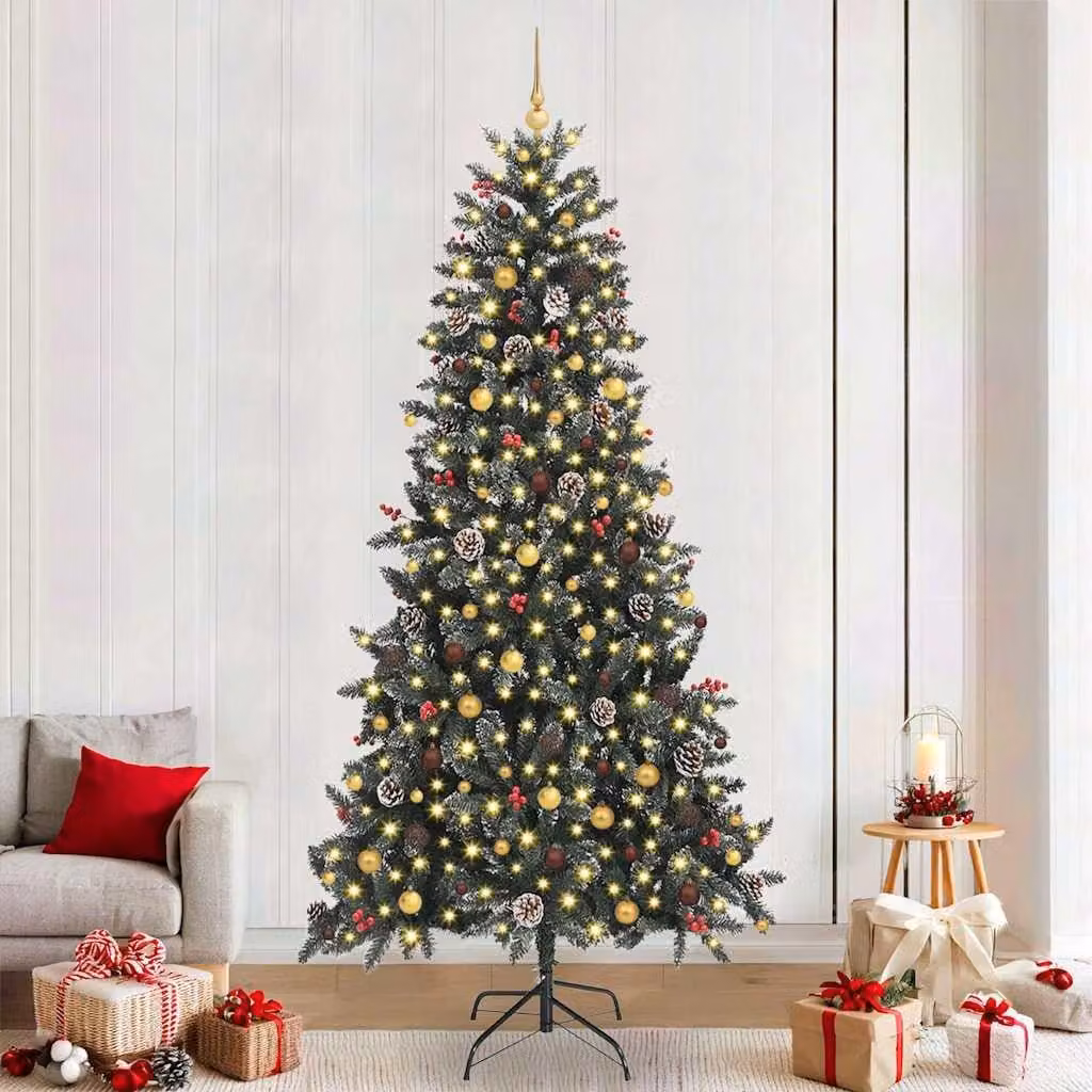 Maison Exclusive - Albero di Natale artificiale verde, 240 cm, in PVC, plastica e acciaio