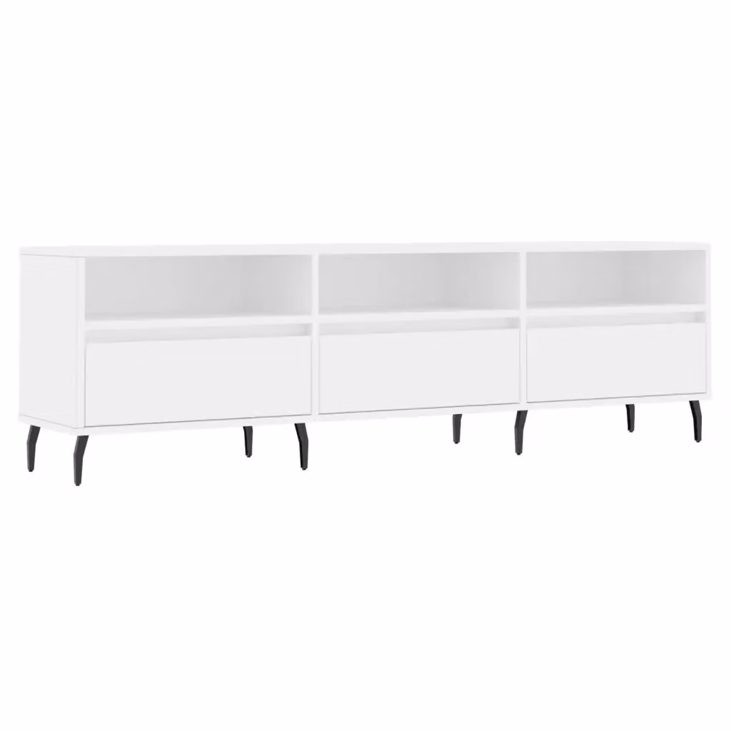 Mobile Porta TV Moderno vidaXL Bianco in Legno e Metallo L: 150 cm, P: 30 cm, H: 44,5 cm – 2