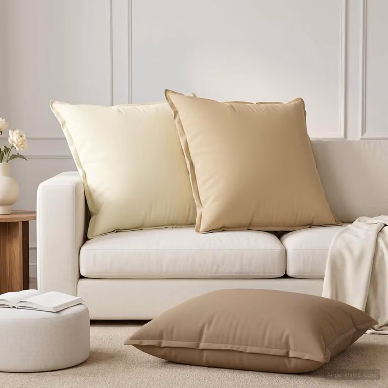 Set di 6 federe vidaXL HOUTEN beige in poliestere, L 70 x P 70 cm