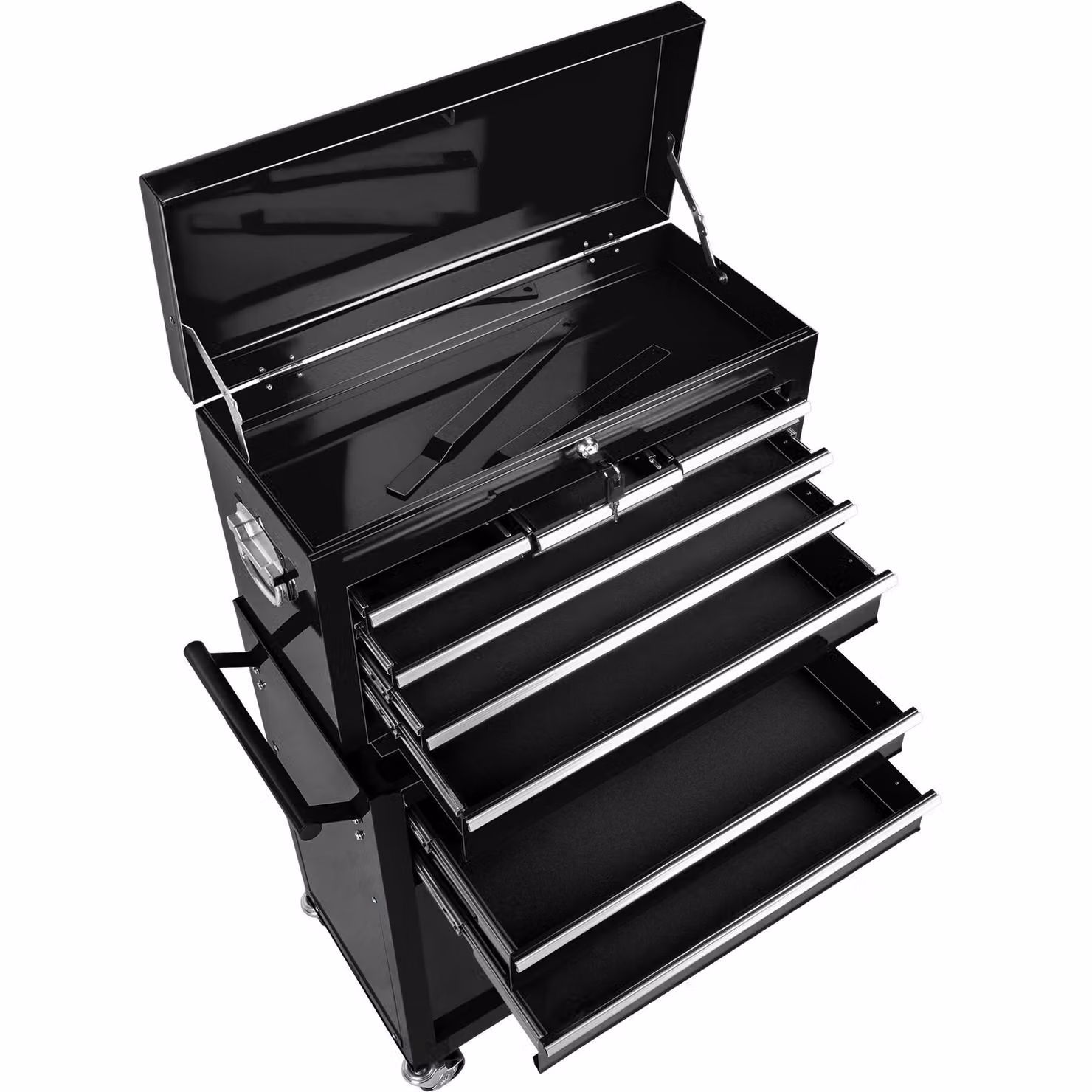 Carrello portautensili tectake in acciaio nero con ruote L: 150 cm, P: 33 cm, H: 110 cm – 3