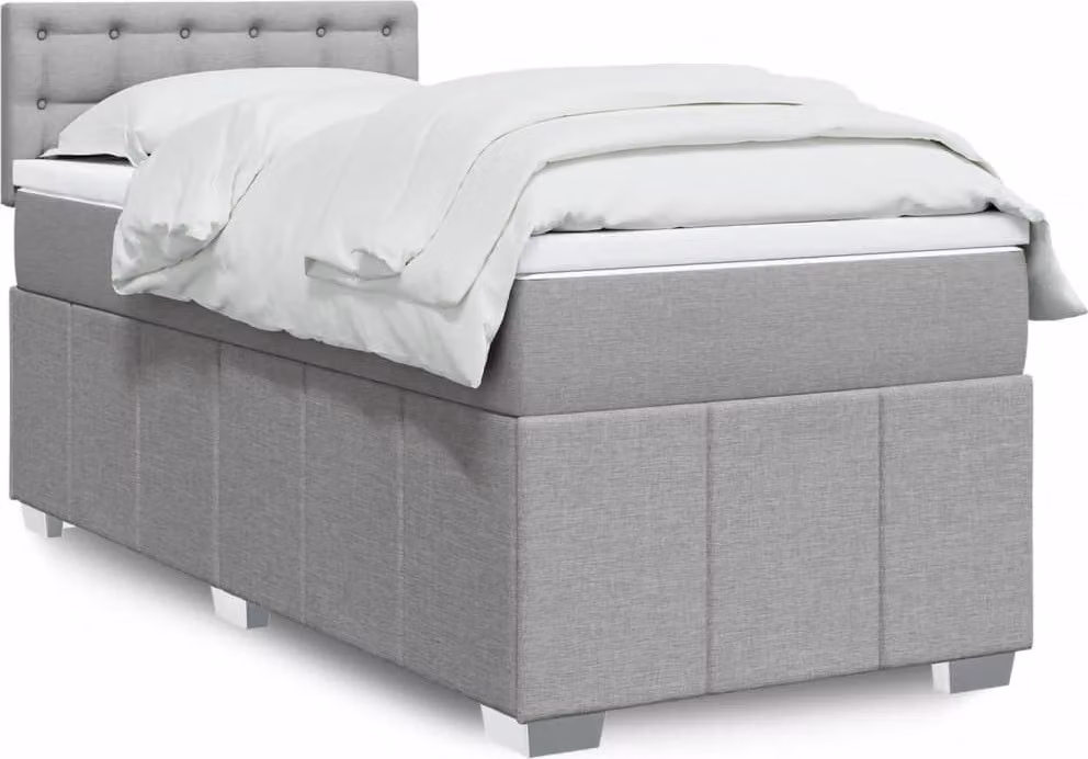 Maison Exclusive - Letto boxspring con materasso Grigio chiaro 100x200 cm Tessuto