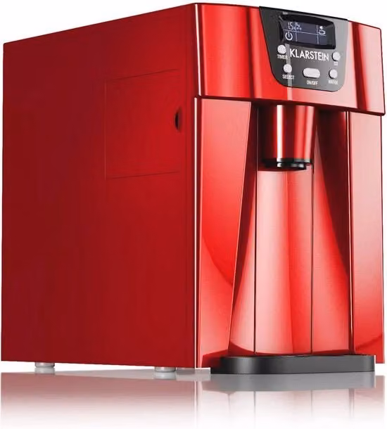 Macchina per il ghiaccio Klarstein Igloo rossa con display digitale e spegnimento automatico