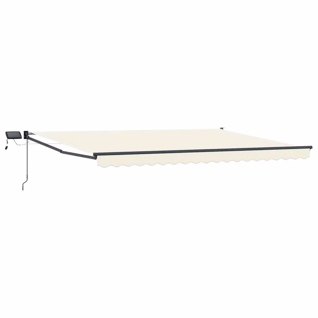 Tenda parasole retrattile manuale con LED DESIGN IN per balcone, colori beige e antracite, L: 380 cm x P: 295 cm – 2