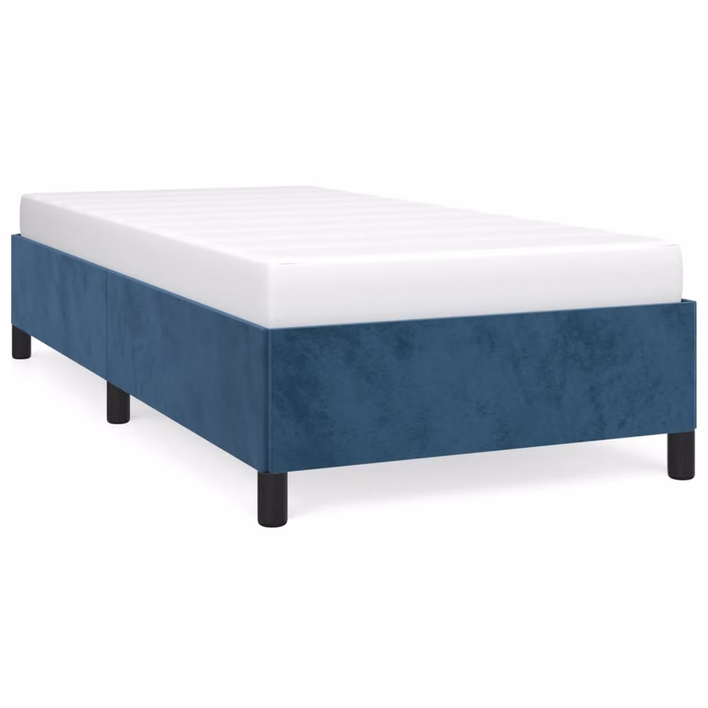 Giroletto senza Materasso Blu Scuro 80x200 cm in Velluto