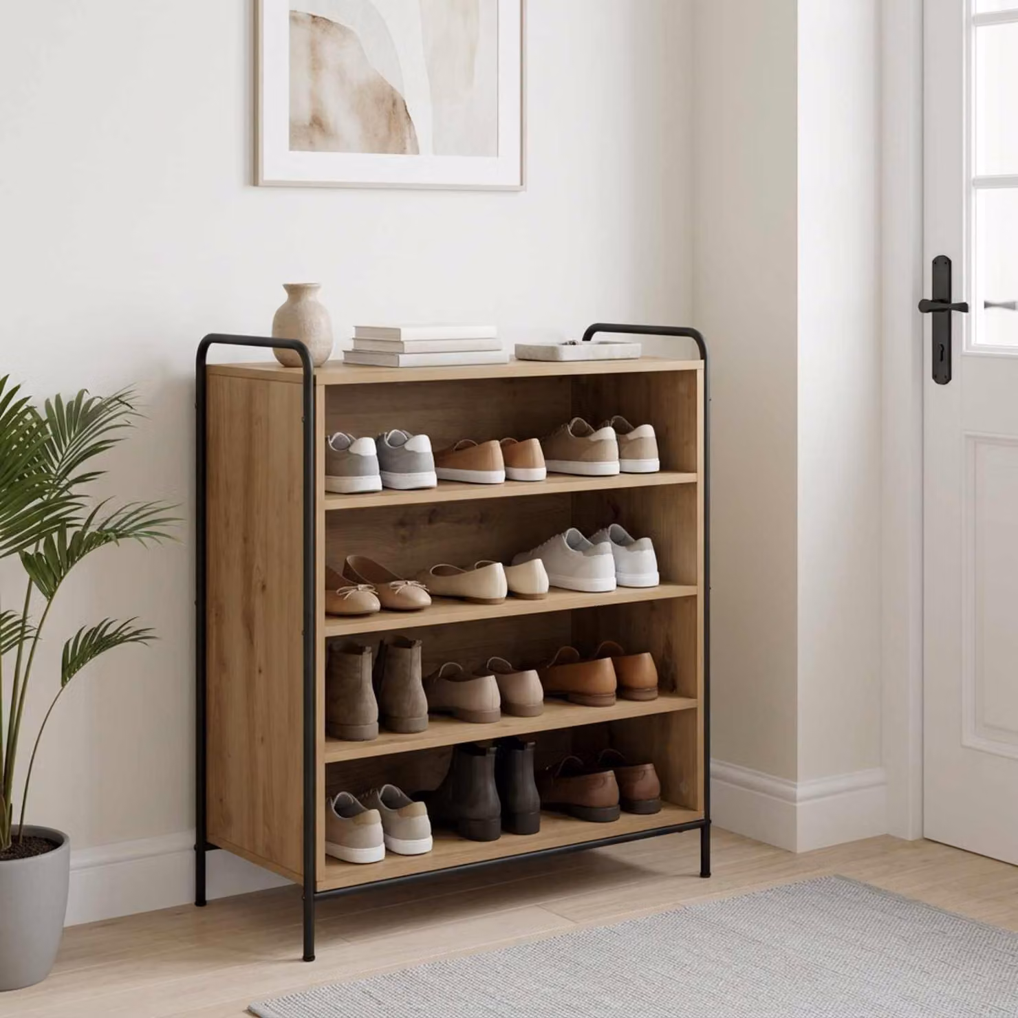 vidaXL Mobile per scarpe 76 x 36,5 x 93 cm Legno ingegnerizzato