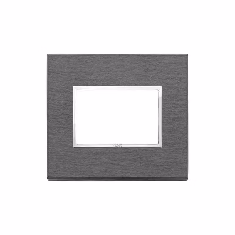Placca Eikon Vimar 21653.52 in Ardesia a Spacco Naturale Grigio e Nero – 2