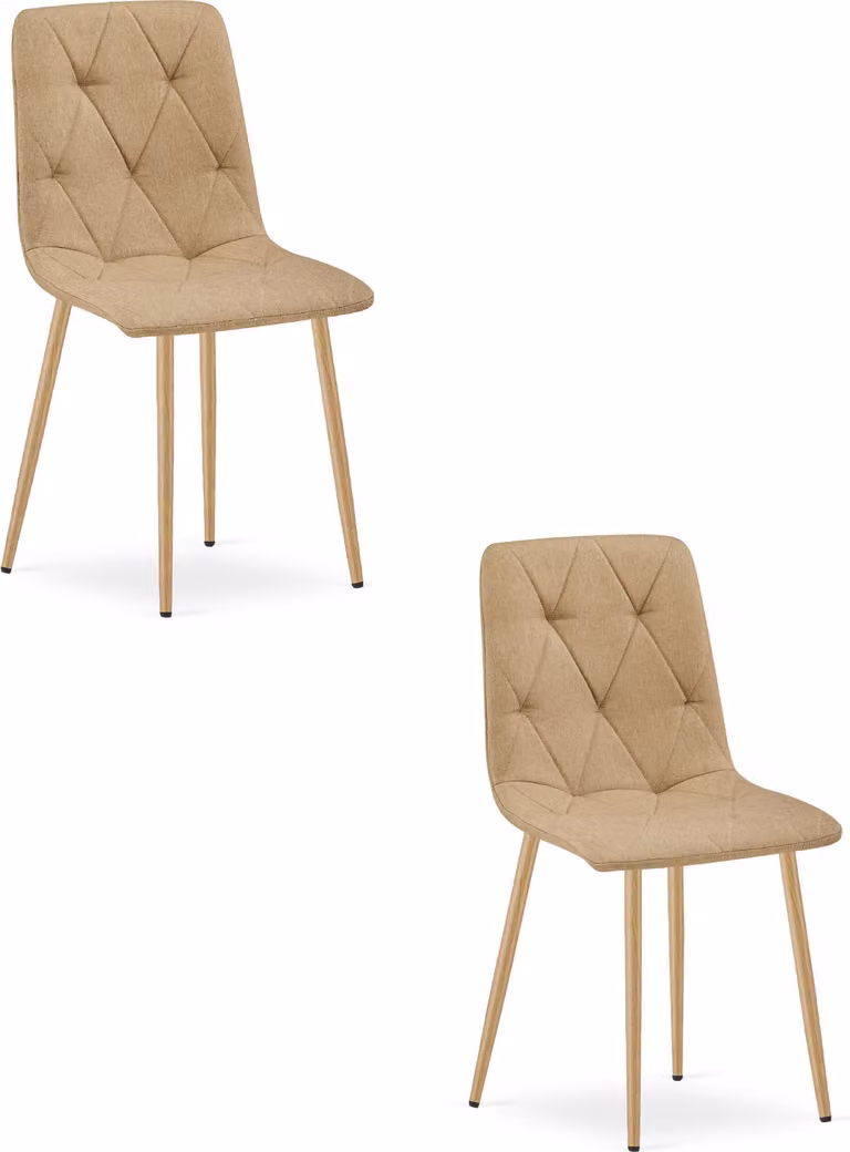 Sedia LIBRA - materiale marrone / gambe color legno x 2