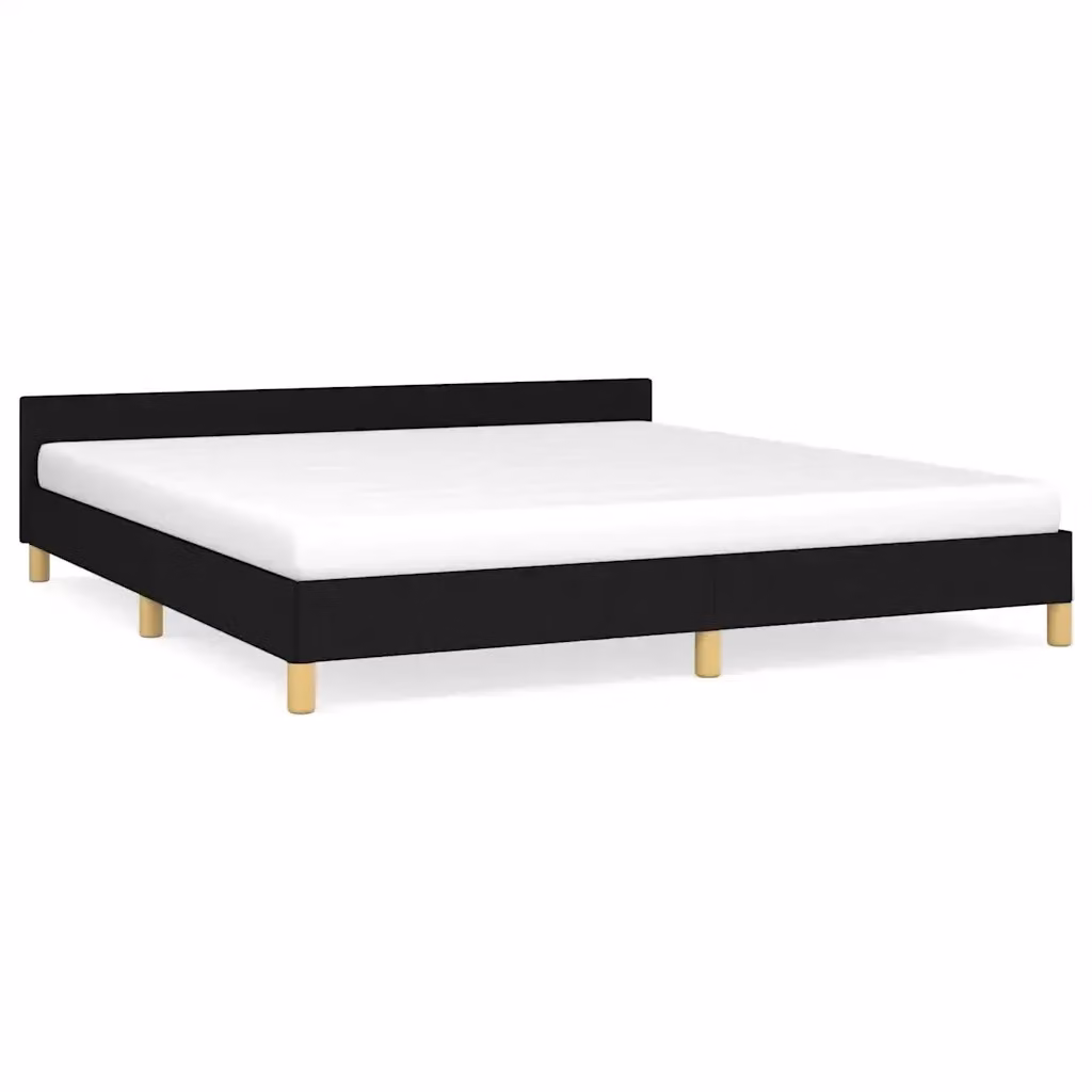 Struttura Letto Design Mania in Tessuto Nero con Doghe in Legno L/P/H: 160 x 200 x 50 cm – 2