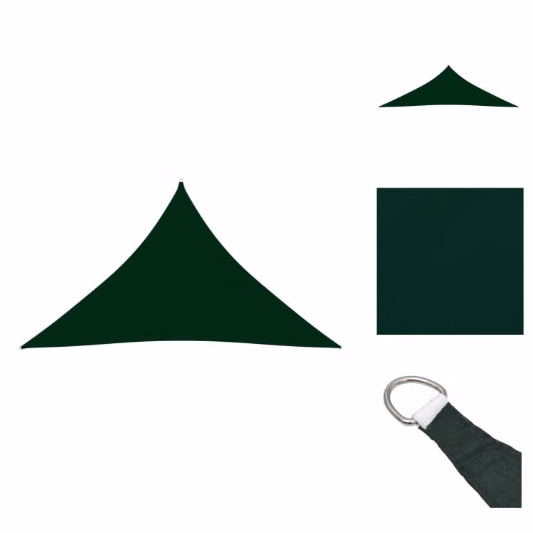 vidaXL Tenda da sole triangolare in tessuto Oxford, 3,5x3,5x4,9 m, verde scuro - Tende da sole e protezioni solari