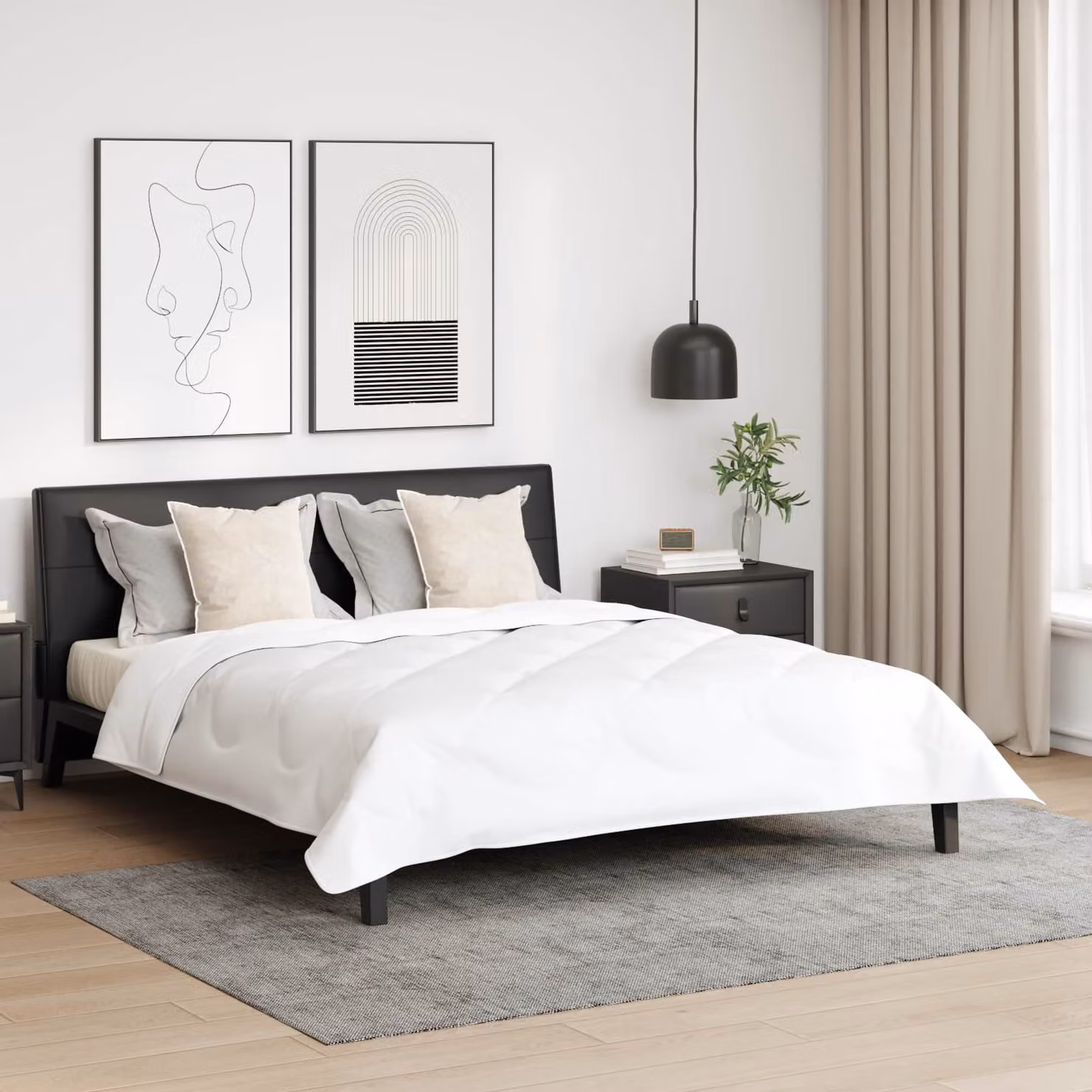 Set di 2 cuscini quadrati vidaXL in cotone bianco, L 40 cm x P 40 cm x H 40 cm