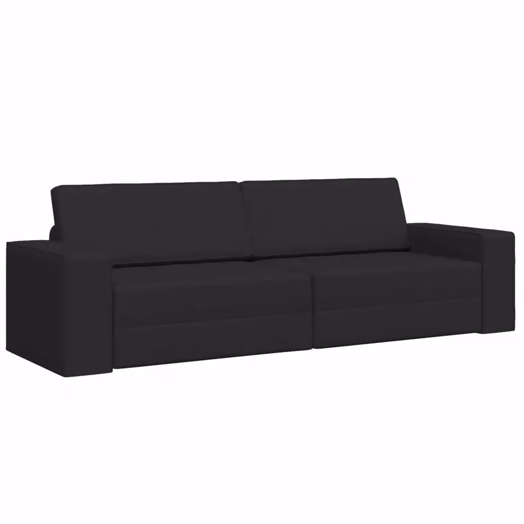 Divano letto moderno vidaXL in tessuto nero con funzione letto e coperture rimovibili L: 245 cm, P: 78 cm, H: 77 cm – 2