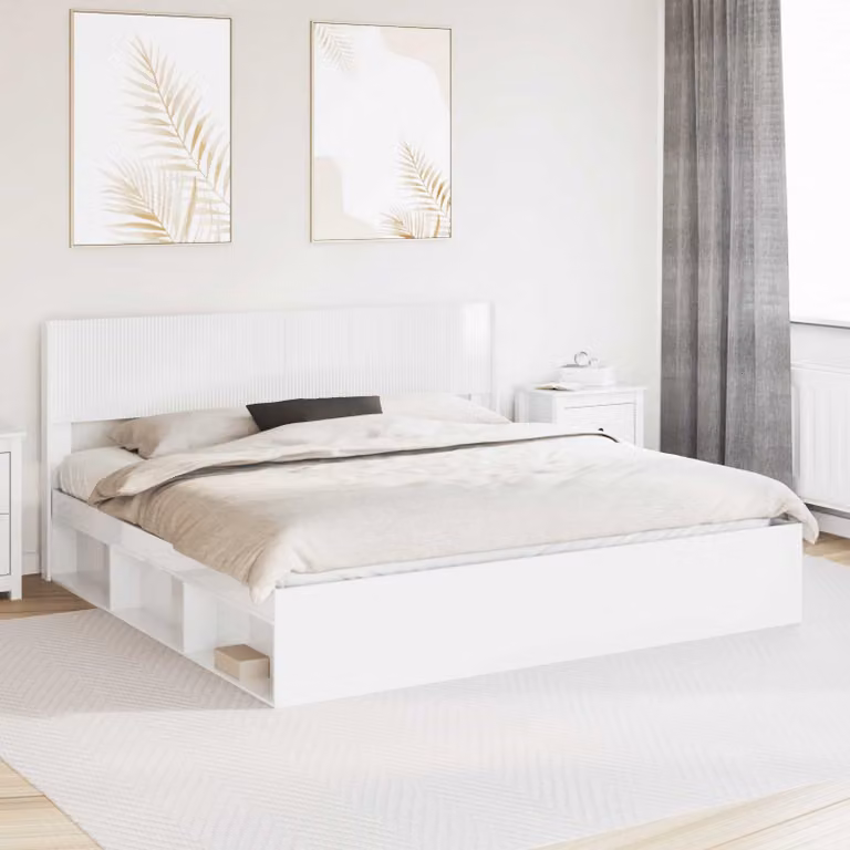 Testiera Letto Moderna vidaXL in Legno MDF Bianco Lucido
