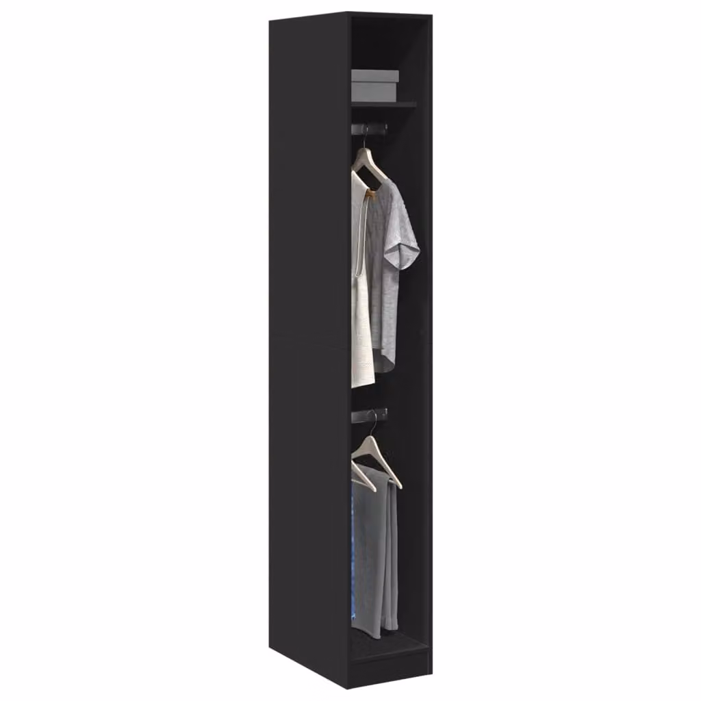 Armadio nero vidaXL in legno e MDF con ante a battente, L/P/H: 30 x 50 x 200 cm