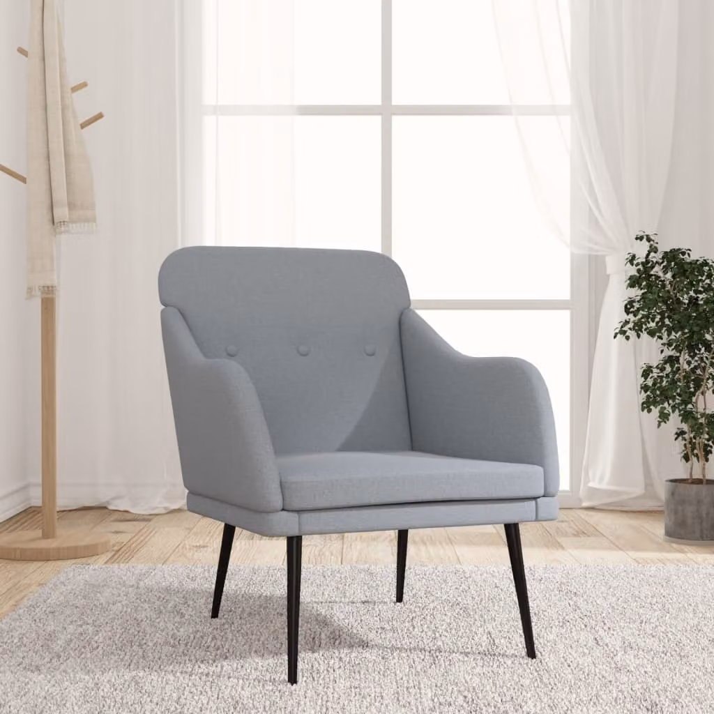 The Living Store poltrona grigio chiaro 63x76x80 cm tessuto