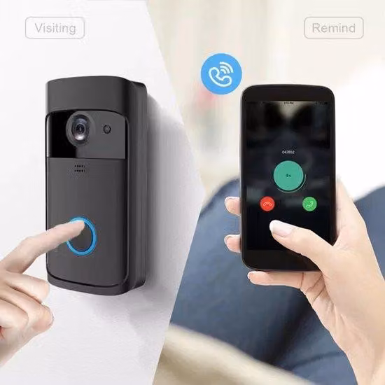 Telecamera di videosorveglianza HD esterna, senza fili, schermata, con visione notturna e alimentata a batteria