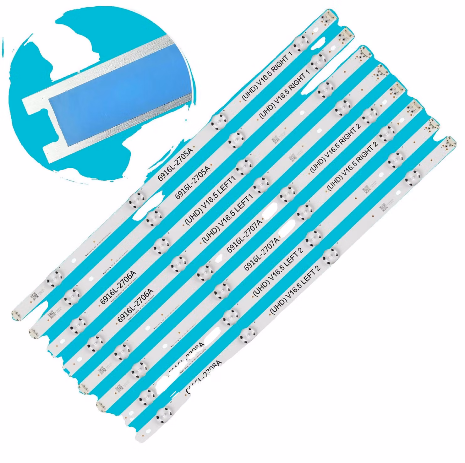 Striscia di retroilluminazione a LED, lunghezza 977 mm, 8 perline LED, tensione 3 V, compatibile con diversi modelli, certificata CE