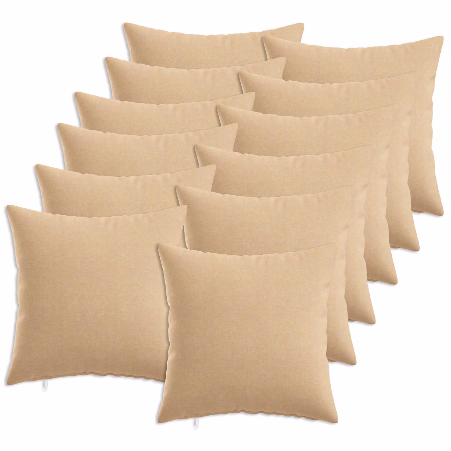 Set di 12 cuscini quadrati vidaXL HEERLEN in tessuto beige con fodera lavabile