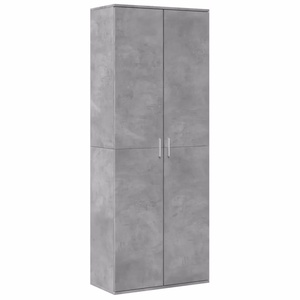 vidaXL Credenza Moderna Grigia in Legno e MDF da Appendere alla Parete L: 70 cm, P: 35 cm, H: 180 cm – 2