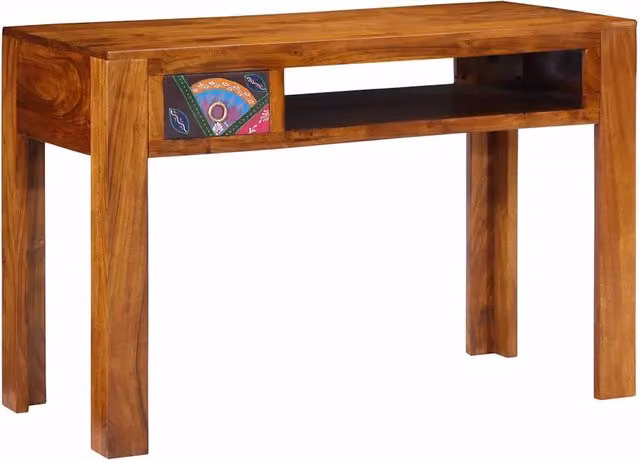 Scrivania in legno di acacia stile rustico vidaXL Marrone L: 75 cm, P: 50 cm, H: 73 cm