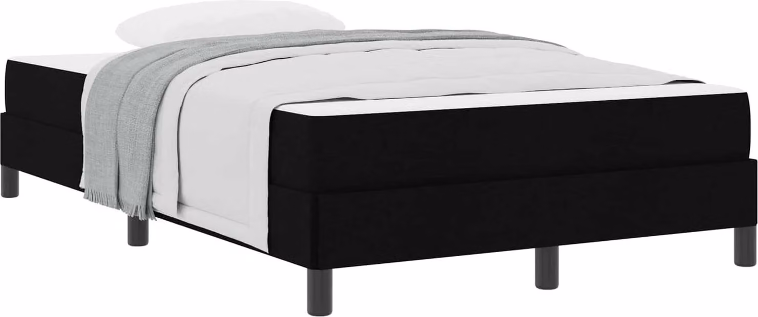 Letto a molle con materasso Nero 120 x 200 cm Tessuto