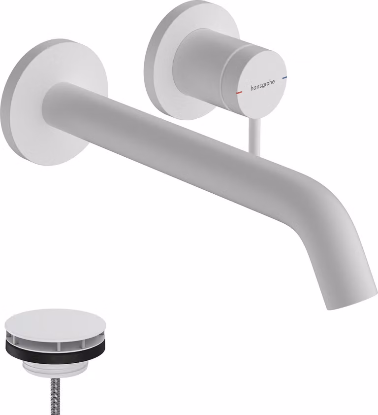 hansgrohe Tecturis S robinetterie de lavabo monocommande encastrée pour montage mural, EcoSmart+, portée 225mm, 73351700, 73351700