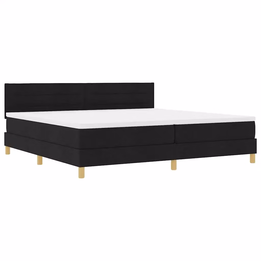 Letto moderno vidaXL in tessuto nero con illuminazione LED sottostante e porta di ricarica USB, L/P/H: 200 x 200 x 280 cm – 2