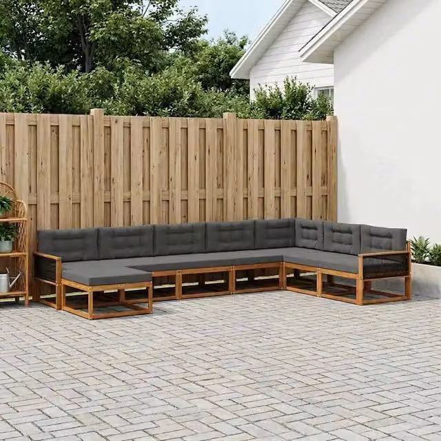 Set di divani da esterno 8 pz Naturale e Antracite 3382805