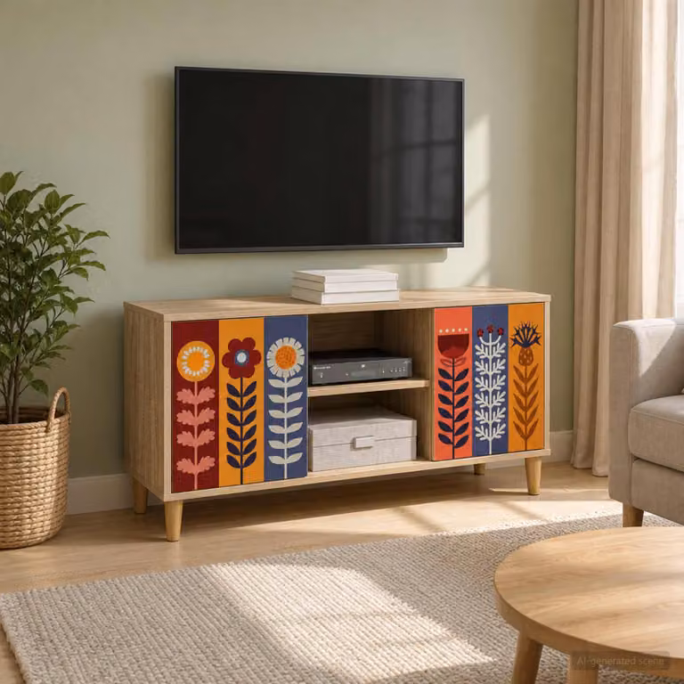 Mobile TV vidaXL ESSEN in legno ingegnerizzato color Sonoma marrone L 102 x P 33 x H 50 cm