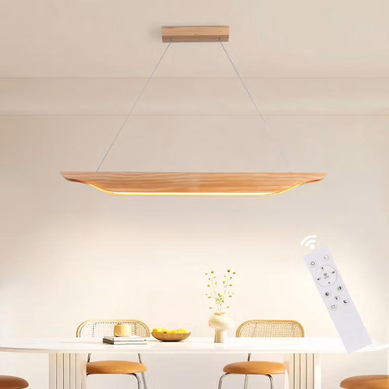 ZMH lampada a sospensione LED lampada a sospensione in legno tavolo da pranzo lampada a sospensione design moderno sala da pranzo lampada 90CM dimmerabile con telecomando lampada a sospensione altezza regolabile per sala da pranzo soggiorno camera da lett