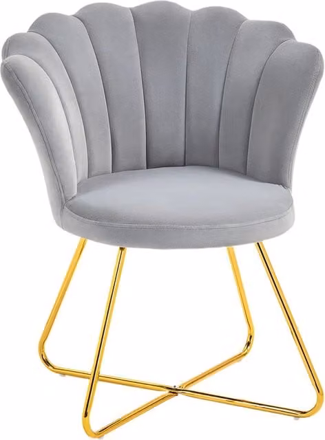 Poltrona moderna Minimal in velluto grigio con gambe in metallo L: 69 cm, P: 64 cm, H: 80 cm