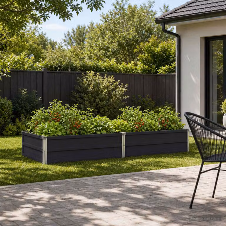 Letto rialzato da giardino vidaXL in metallo Antracite L: 160 cm, P: 80 cm, H: 24 cm