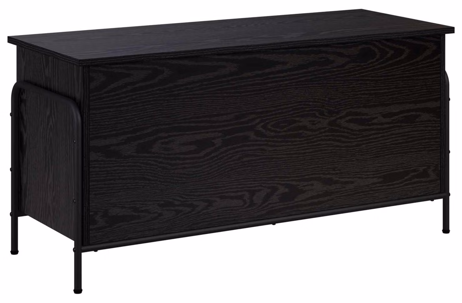 Contenitore portaoggetti nero, finitura effetto legno di quercia, dimensioni 80 x 40 x 49,5 cm
