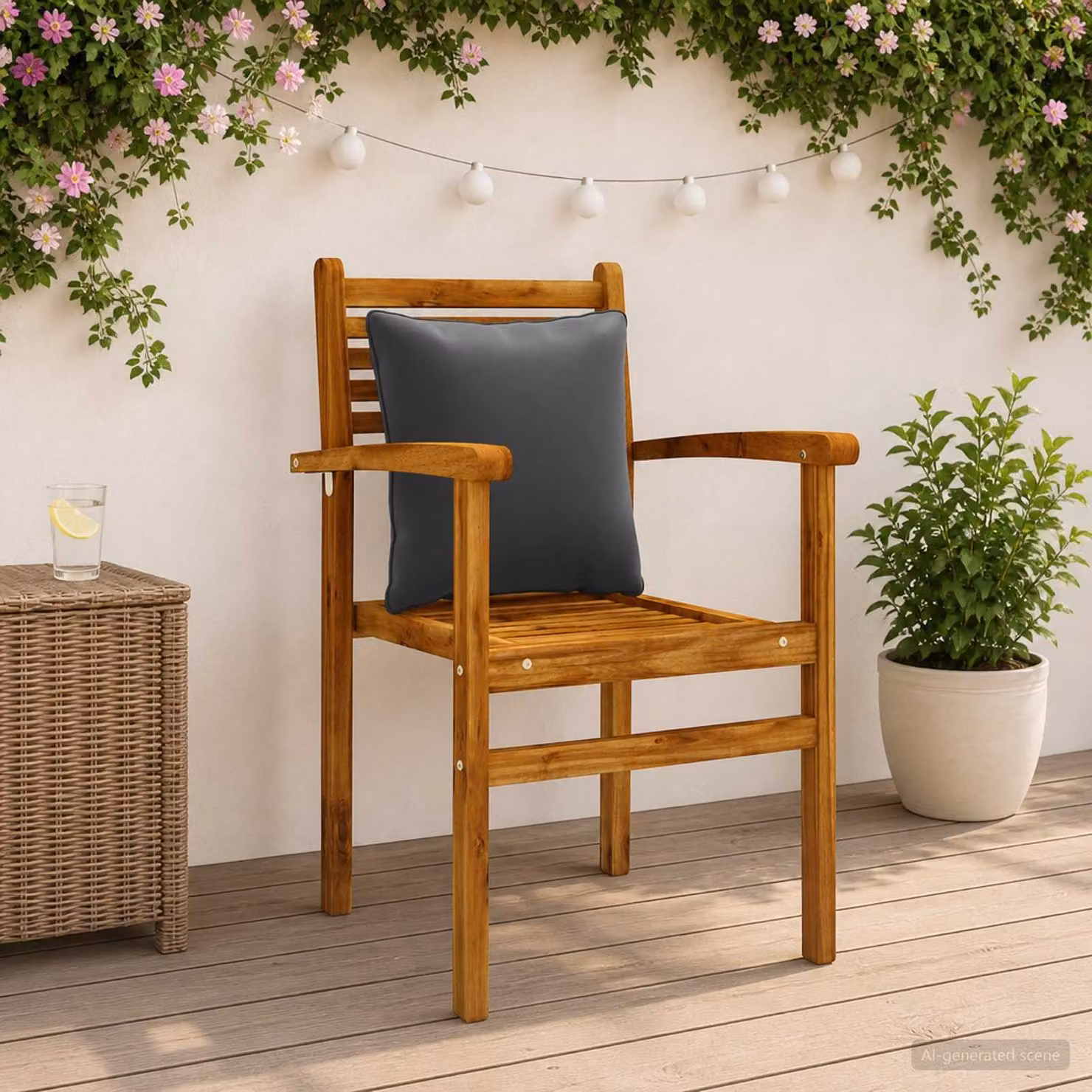 Set di 4 cuscini per schiena vidaXL PUTTEN in poliestere, colore grigio antracite