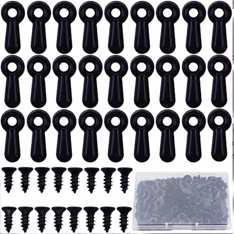 INF 100 pezzi clip per supporto cornice con viti Nero