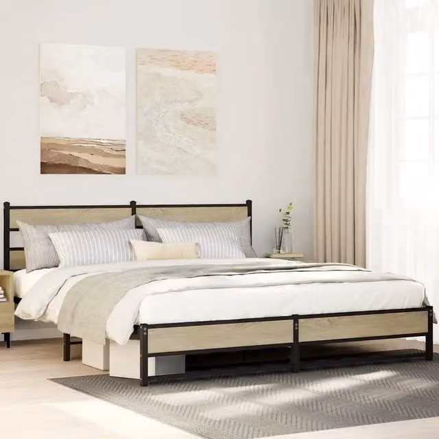 Giroletto vidaXL in metallo e MDF colore Rovere Sonoma, L: 193 cm x P: 203 cm – 1