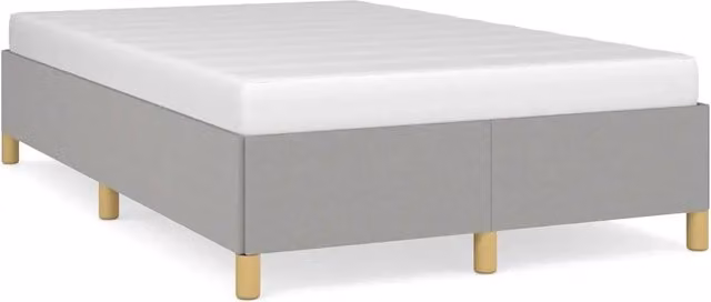 Letto matrimoniale DESIGN IN in tessuto grigio con struttura in legno di pino e doghe fisse L/P/H: 120 x 200 x 35 cm – 1