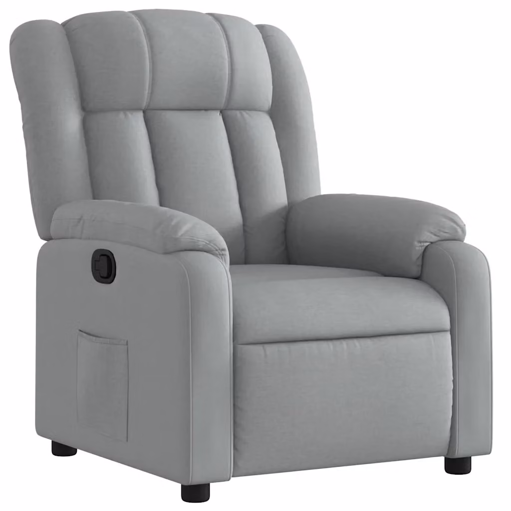 Poltrona reclinabile relax vidaXL in tessuto grigio con braccioli e leva manuale – 2