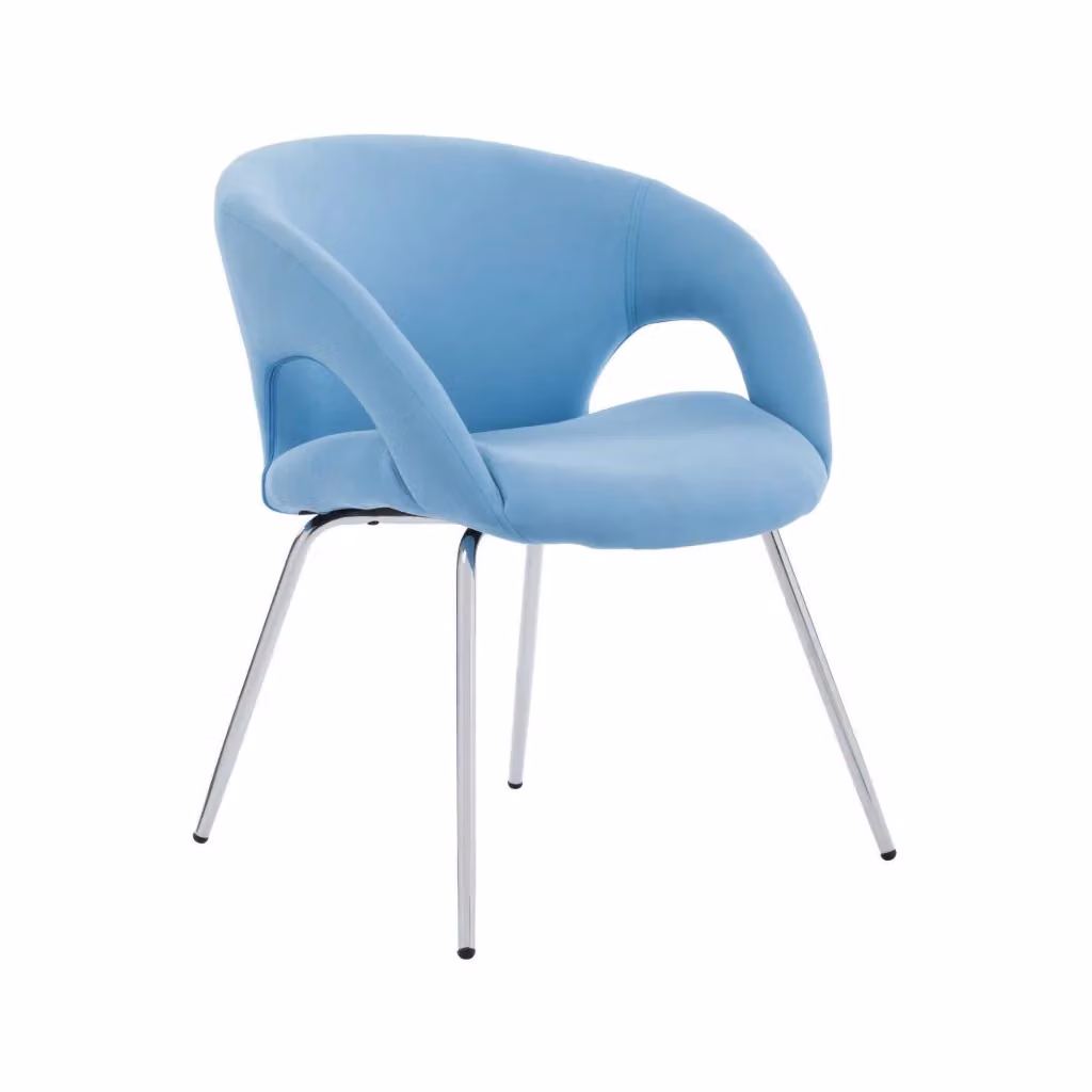 Sedia da ufficio Arturo DMORA con braccioli, seduta ergonomica in tessuto azzurro, L: 58 cm, H: 72 cm, P: 58 cm – 2