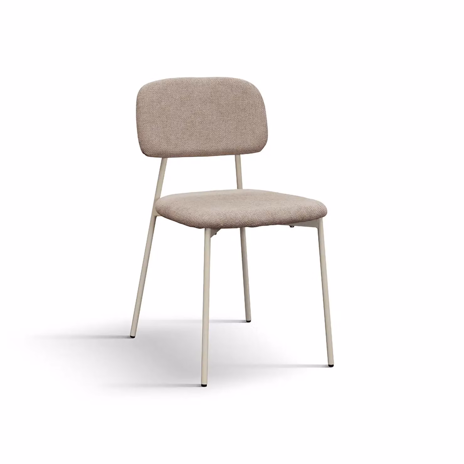 Set di 4 sedie BERLINO in tessuto beige e gambe in metallo beige
