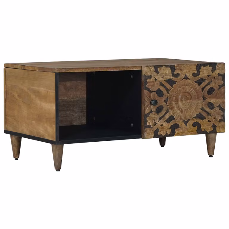 vidaXL Tavolino da salotto in legno di mango marrone L: 80 cm, P: 50 cm, H: 40 cm