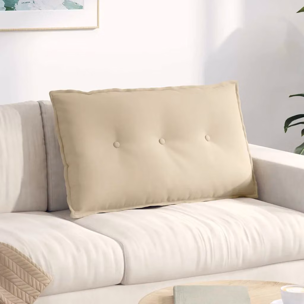 vidaXL Cuscino per la schiena beige in microfibra e poliestere L 80 cm x P 50 cm