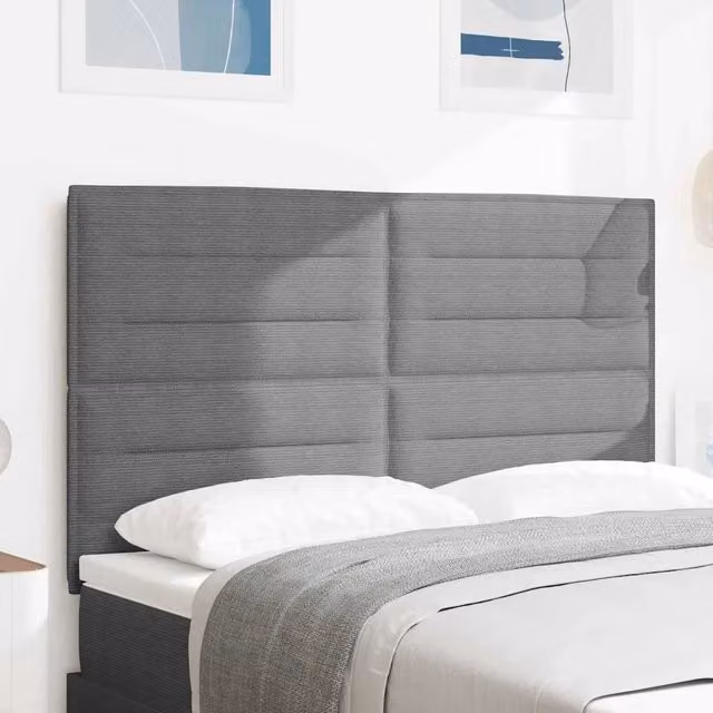 Testiera con illuminazione LED vidaXL in tessuto cord grey, Larghezza: 160 cm