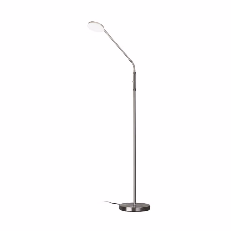 FISCHER & HONSEL Lampada da terra Sorento, dimmerabile, Alluminio / Grigio / Zincato, Soggiorno / Sala da pranzo, Metallo, Moderno, Lampada da terra