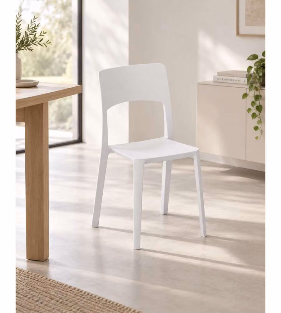Sedia Stil Polipropilene Bianca 44x52x84 cm per Interni e Esterni