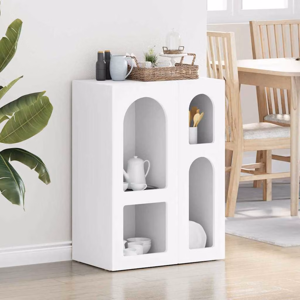 Credenza moderna vidaXL ELST in legno ingegnerizzato bianco L: 59 cm, P: 35 cm, H: 80.5 cm