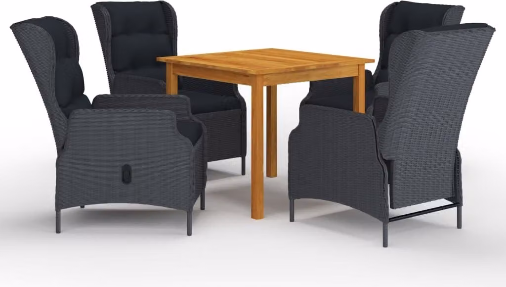 Maison Exclusive - Set da pranzo da giardino 5 pezzi, grigio scuro